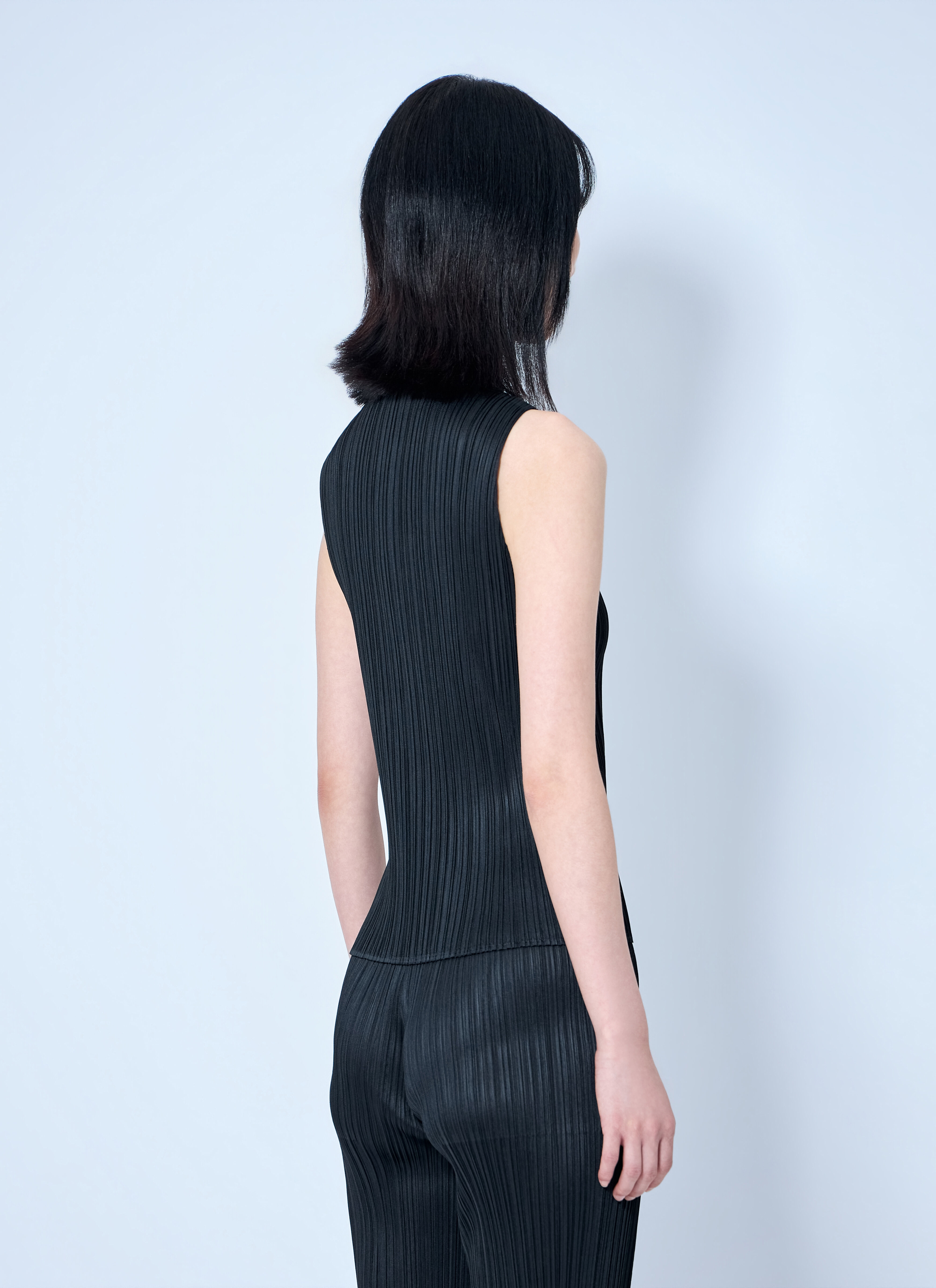 Pleats Please Issey Miyake Women's' Sleeveless Ribbed High-Neck