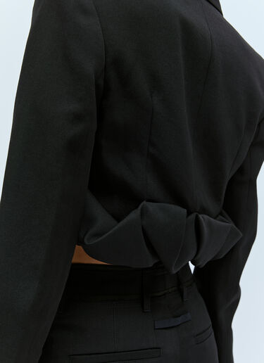 Jacquemus La Veste Croissant Crop Blazer Black jac0254010