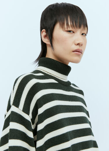 シグネチャーストライプロールネックセーター TOTEME シグネチャーストライプロールネックセーター グリーン tot0254021