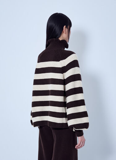 LN-CC® - Max Mara: Ribbed Stripe Knit Sweater - Brown Max Mara Ribbed Stripe Knit Sweater Brown max0266040