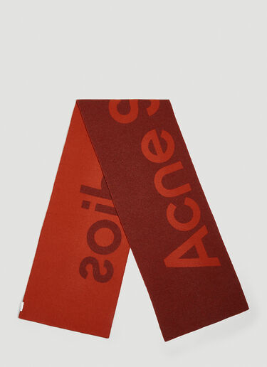 Acne Studios Logo Jacquard Scarf Red acn0152045