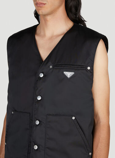 Prada Re-Nylon Padded Sleeveless Jacket Black pra0154007