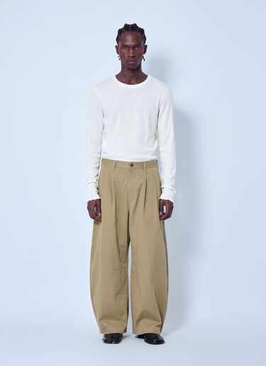 LN-CC® - Comme des Garçons Homme: Wide-Leg Pleated Trousers - Beige Comme des Garçons Homme Wide-Leg Pleated Trousers Beige cdh0164008
