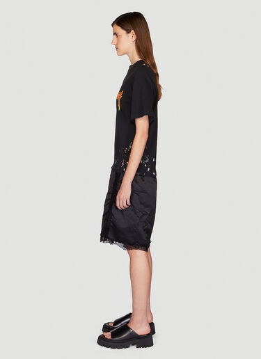 Balenciaga 로고 프린트 티셔츠 드레스 블랙 bal0248050
