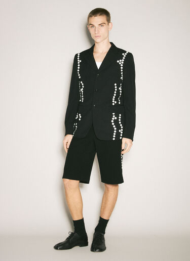 Comme des Garçons Homme Plus Button-Embellished Wool Blazer Black hpl0158003