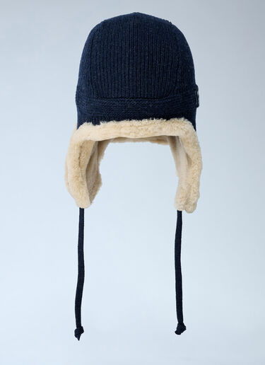 Miu Miu Logo Motif Trapper Hat Blue miu0262006