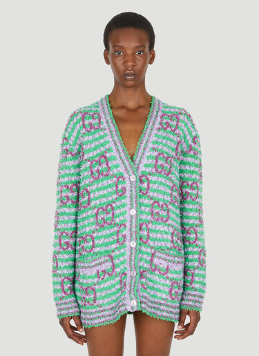 Gucci Love Parade Textured Cardigan Green guc0250034