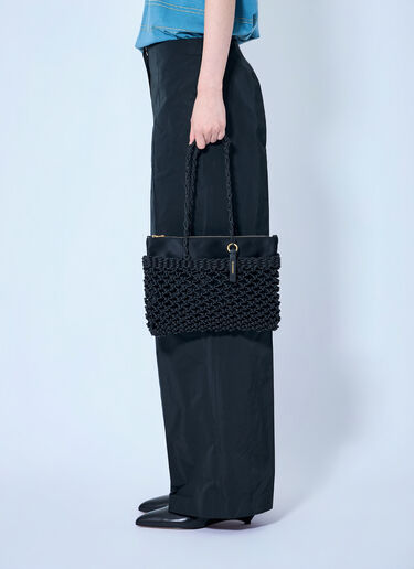 Jil Sander Tangle Net  Cord Shoulder Bag Black jil0265015