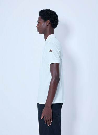 LN-CC® - Moncler: Piqué Polo Shirt - White Moncler Piqué Polo Shirt White mon0166005