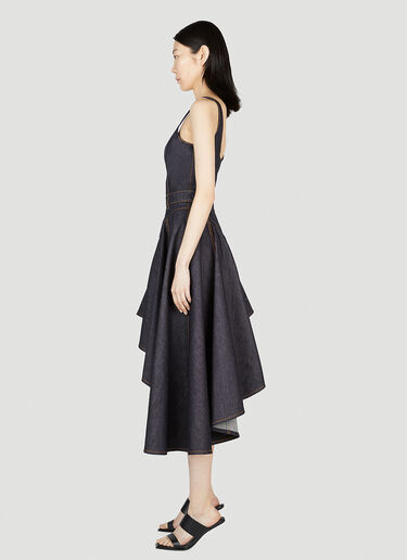 Alexander McQueen Flared Denim Dress Blue amq0252029
