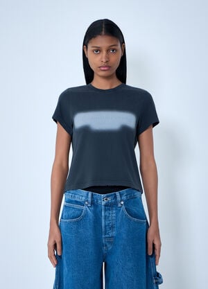 Alexander Wang Cotton Jersey Logo T-Shirt Dark Grey awg0263016