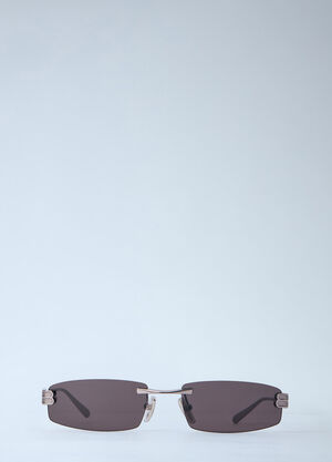 Balenciaga Gossip Rectangle Sunglasses Silver bal0163036