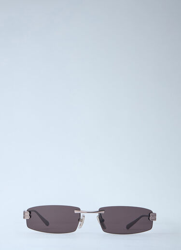 Balenciaga Gossip Rectangle Sunglasses Silver bal0163036