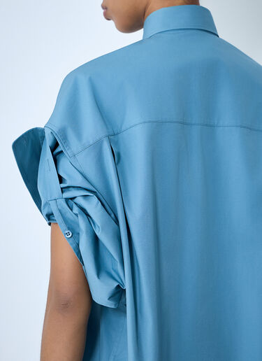 Balenciaga Tucked Sleeve Shirt Blue bal0263012