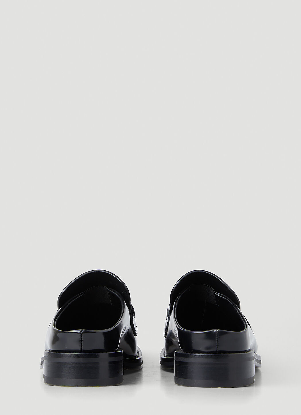 Black square toe mules discount