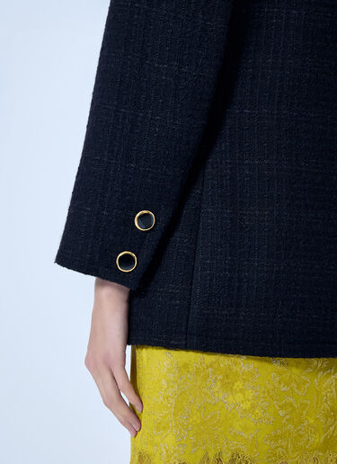 LN-CC® - Saint Laurent: Single-Breasted Jacket in Tweed - Black Saint Laurent Single-Breasted Jacket in Tweed Black sla0265023