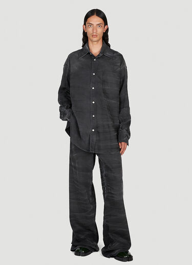 MM6 Maison Margiela Crease Effect Wide Leg Jeans Black mmm0153009