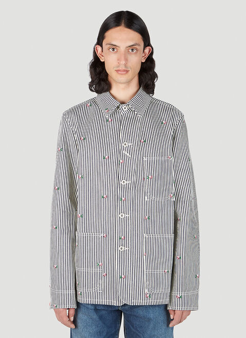 DRx x STEFAN MEIER x LN-CC Floral Stripe Workwear Jacket Black drs0350001