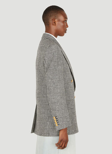 Gucci Double Breasted Houndstooth Blazer Grey guc0251042