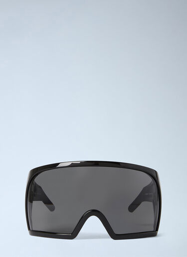 LN-CC® - Rick Owens: Kriester Mask Sunglasses - Black Rick Owens Kriester Mask Sunglasses Black ris0354003