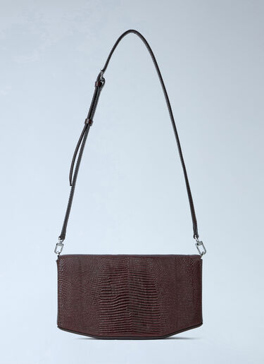 LN-CC® - Toteme: Clip Lizard-Embossed Shoulder Bag - Brown Toteme Clip Lizard-Embossed Shoulder Bag Brown tot0265085