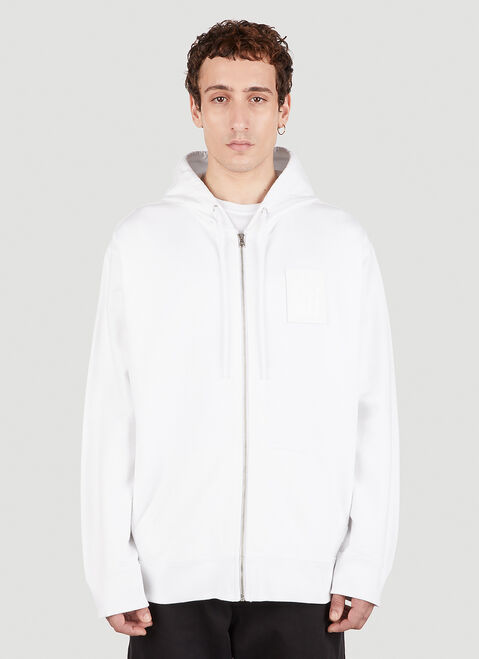 Raf Simons x Fred Perry ロゴパッチフードスウェットシャツ ホワイト rsf0152005