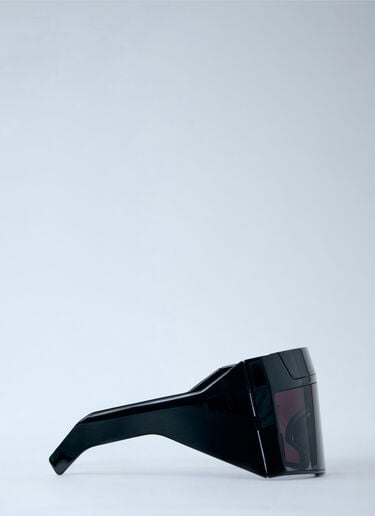 LN-CC® - Rick Owens: Shield-Frame Sunglasses - Black Rick Owens Shield-Frame Sunglasses Black ric0366001