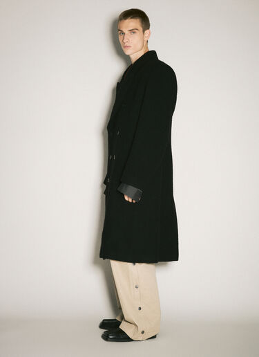 Martine Rose Double-Breasted Shirt Overcoat Black mtr0158007