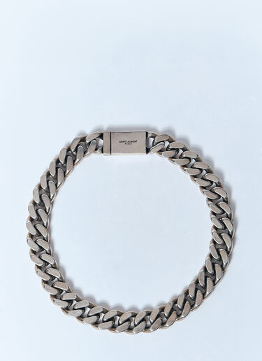 Saint Laurent Curb Chain Necklace Silver sla0149086