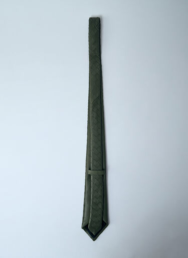 Bottega Veneta Braided Leather Tie Green bov0159023
