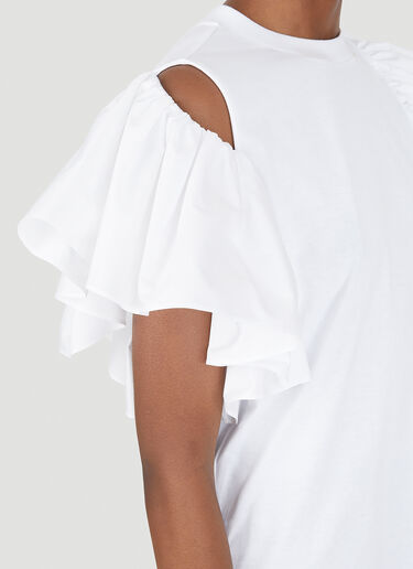 Alexander McQueen Ruffle T-Shirt White amq0247002