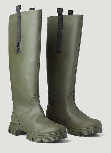 GANNI Recycled Rubber Boots Khaki gan0246033