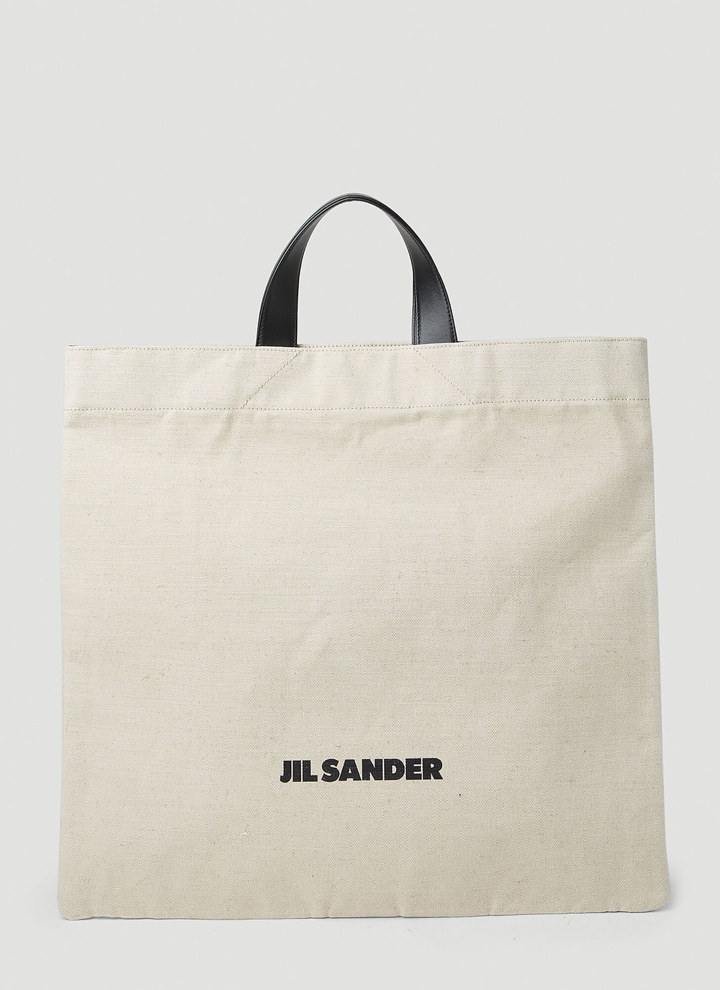 Jil Sander Square Logo Tote Bag In White