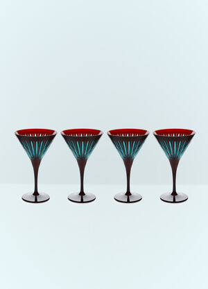 L'Objet Set Of Four Prism Martini Glasses Gold wps0644163