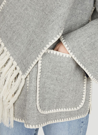 TOTEME Embroidered Scarf Jacket Grey tot0251022
