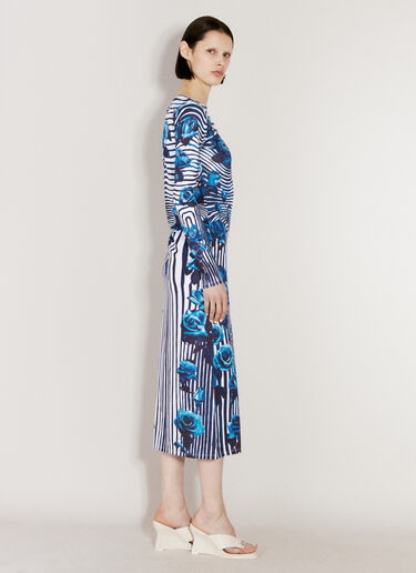 Jean Paul Gaultier Flower Body Morphing Dress Blue jpg0256013