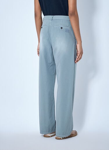 LN-CC® - Miu Miu: Garment-Dyed Twill Pants - Grey Miu Miu Garment-Dyed Twill Pants Grey miu0365009