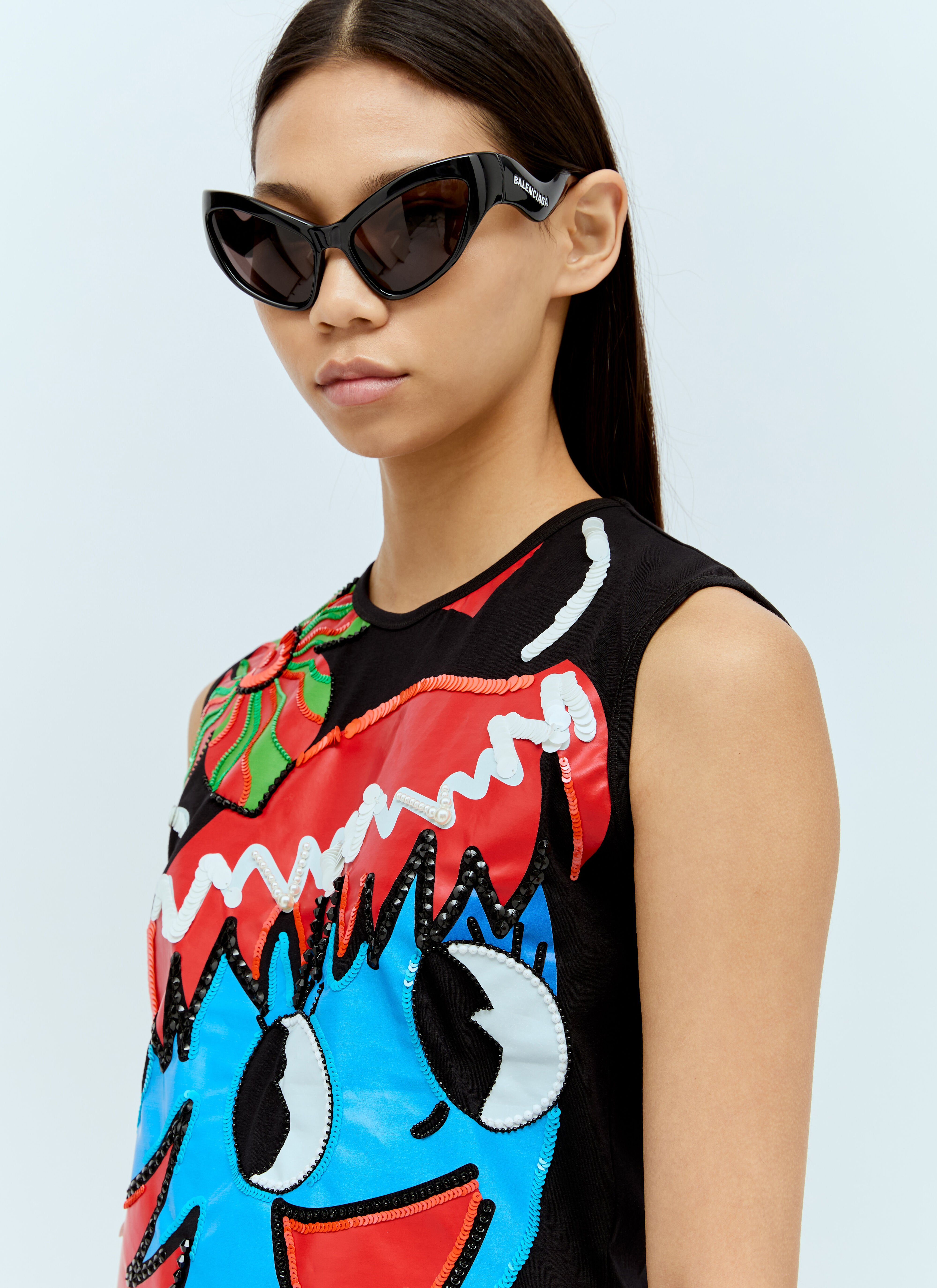 古典 Chopova Black in Top Mesh Fitted Girl Big Women's' Lowena トップス