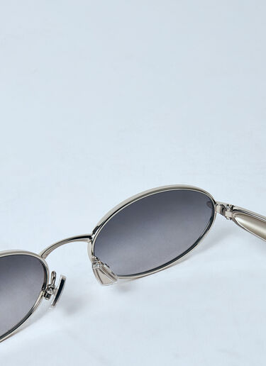 Bottega Veneta Sardine Oval Sunglasses Silver bos0259002