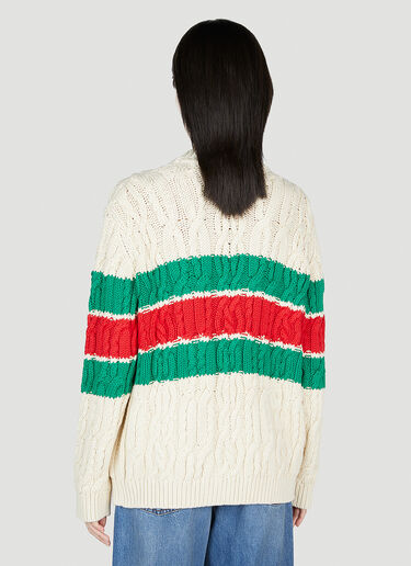 Gucci 织带条纹开衫 乳白色 guc0253057