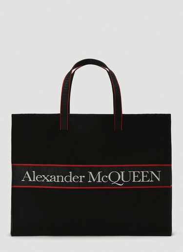 Alexander McQueen East West Selvedge Tote Bag Black amq0144026