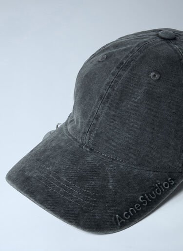 Acne Studios Logo Motif Baseball Cap Black acn0162043