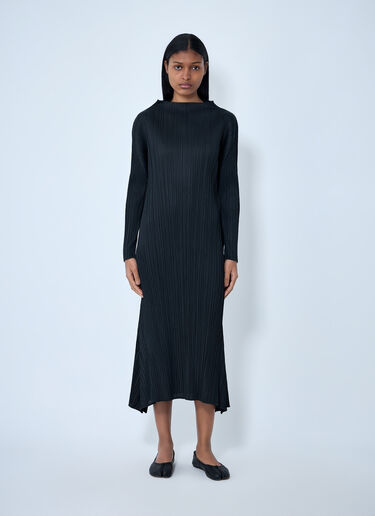 Pleated Long Sleeve Dress Pleats Please Issey Miyake Pleated Long Sleeve Dress Black plp0263004
