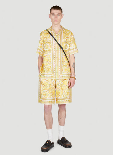 Versace Barocco Silk Shorts Yellow ver0155002