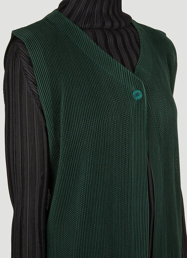 Pleats Please Issey Miyake Tatami Vest Green plp0250010