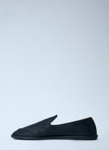 The Row Leather Slip-On Loafers Black row0263019