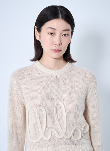 Chloé Logo Motif Sweater White chl0260042