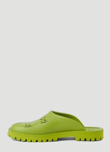 Gucci Perforated G Slip Ons Green guc0145070