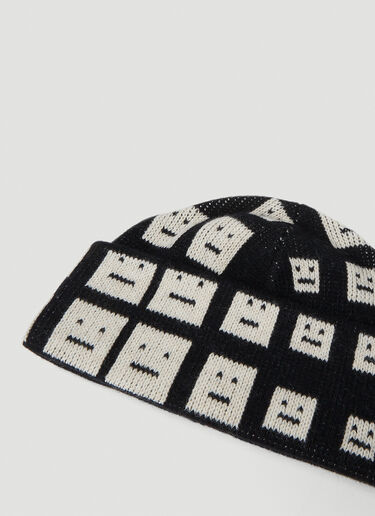 Acne Studios 체커보드 페이스 비니 햇 블랙 acn0151046