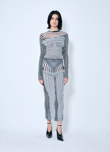 Jean Paul Gaultier Double-Layer Mesh Midi Skirt White jpg0259004